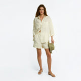 Linen Shirt and Shorts Set: Handmade Summer Bride Suit
