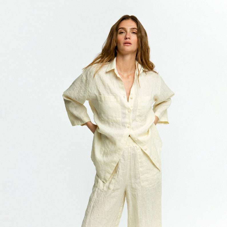 Linen Shirt and Shorts Set: Handmade Summer Bride Suit