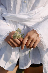 Women Linen Button Shirt, Organic Linen Blouse, Relaxed Fit Summer Top