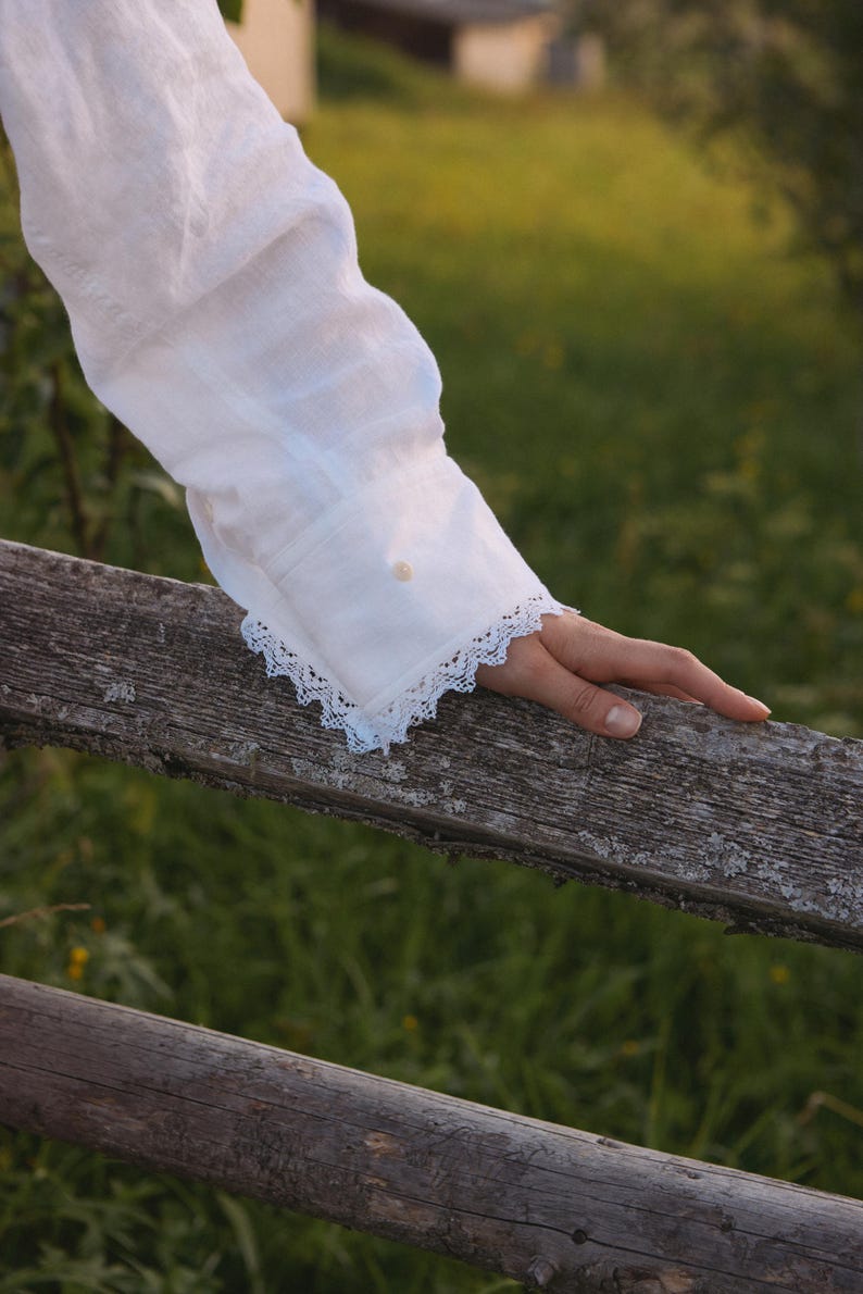 Women Linen Button Shirt, Organic Linen Blouse, Relaxed Fit Summer Top