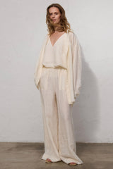 Ivory Linen Cami Top: Sleeveless Organic Blouse