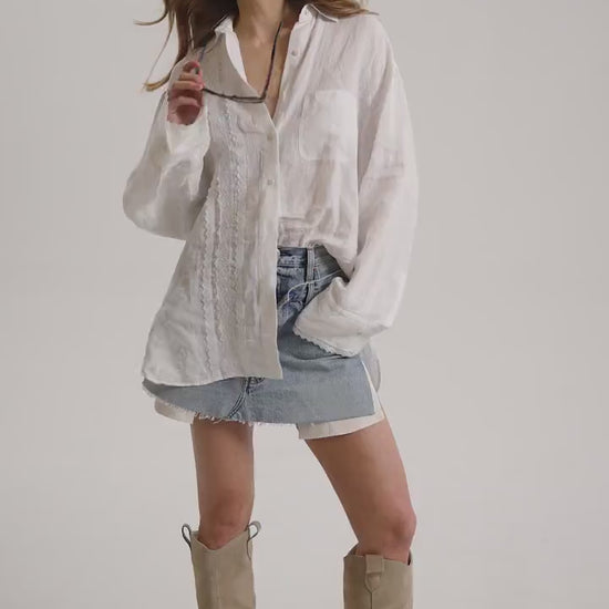 Organic Linen Shirt for Women, Relaxed Fit Summer Linen Top