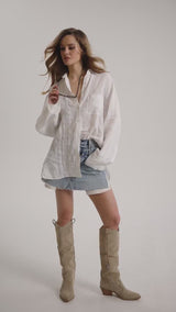 Organic Linen Shirt for Women, Relaxed Fit Summer Linen Top